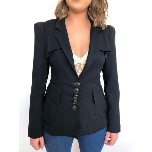 Nanette Lepore Navy Blazer Florentine Suit Jacket 6 - Picture 5 of 8